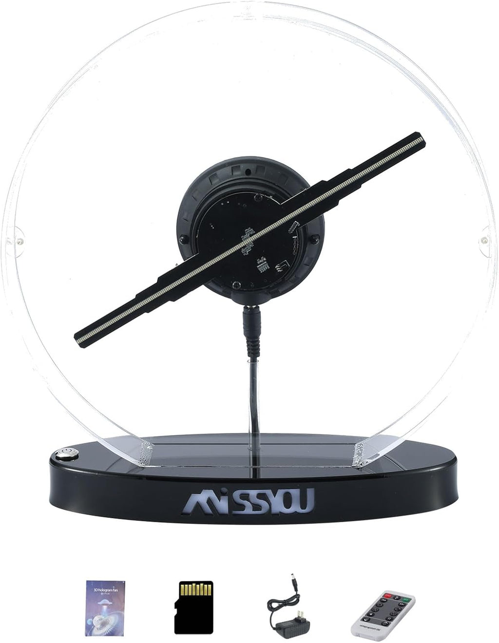 Missyou 3D Hologramm Projektor MS30D1BHZ 30CM mit LED Display App Bluetooth Steuerung Fernbedienung 700 Videos Schutzgehäuse für Weihnachten Halloween Party Bühne Werbung