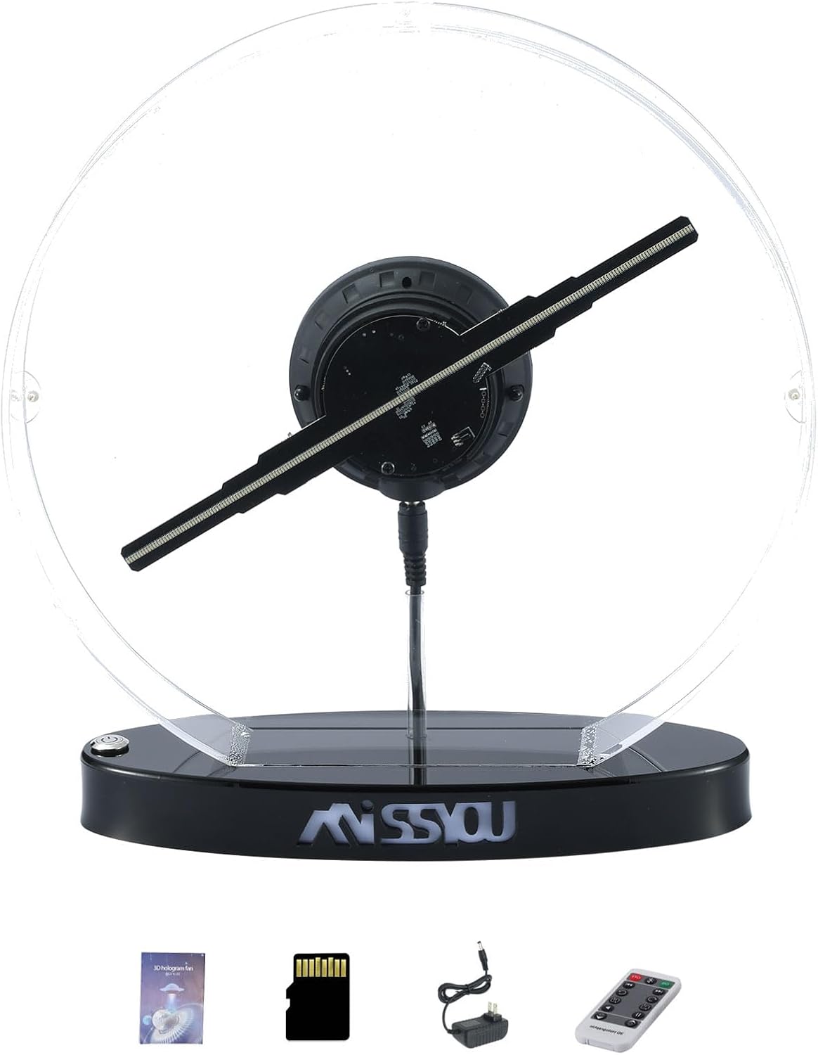 Missyou 3D Hologramm Projektor MS30D1BHZ 30CM mit LED Display App Bluetooth Steuerung Fernbedienung 700 Videos Schutzgehäuse für Weihnachten Halloween Party Bühne Werbung