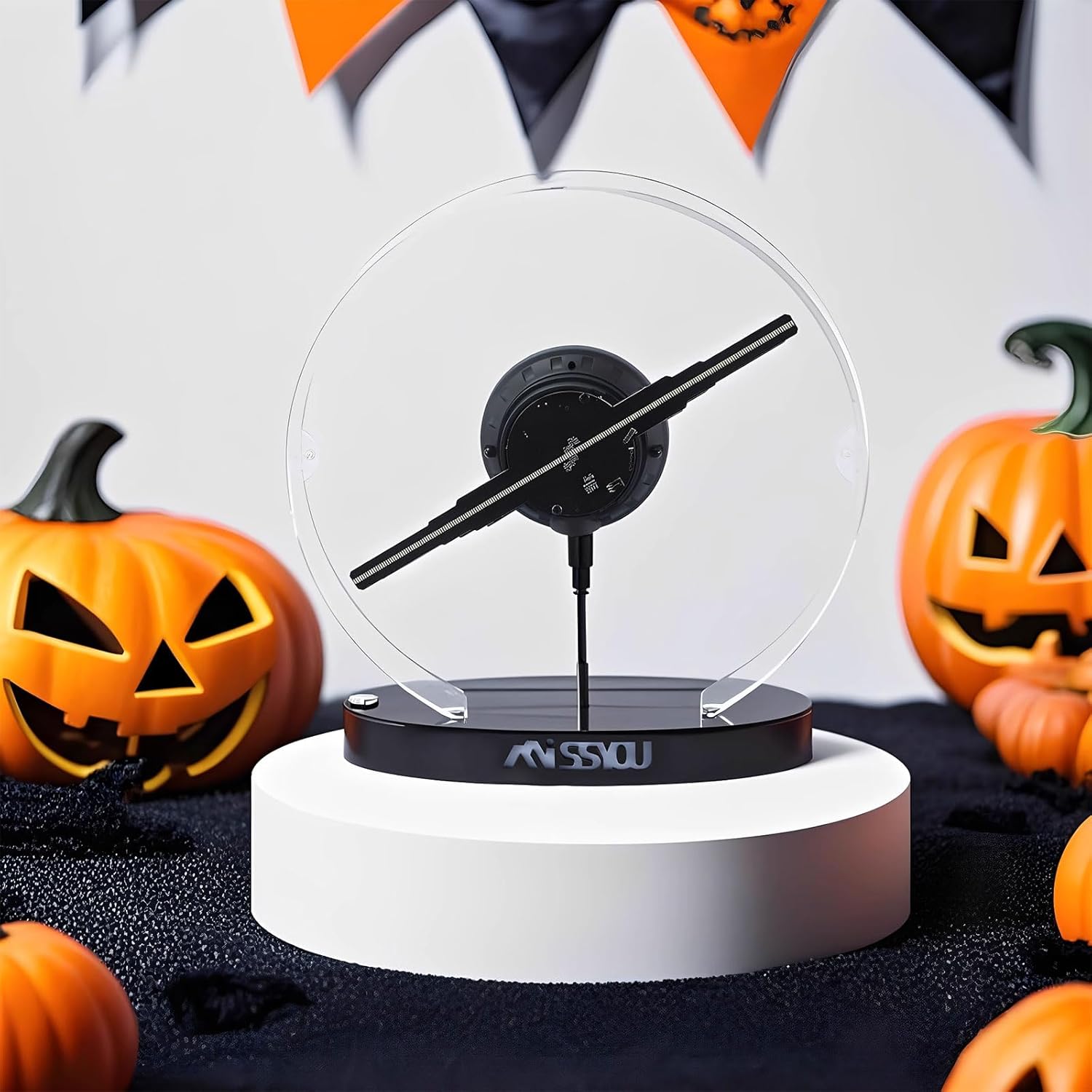 Missyou 3D Hologramm Projektor MS30D1BHZ 30CM mit LED Display App Bluetooth Steuerung Fernbedienung 700 Videos Schutzgehäuse für Weihnachten Halloween Party Bühne Werbung