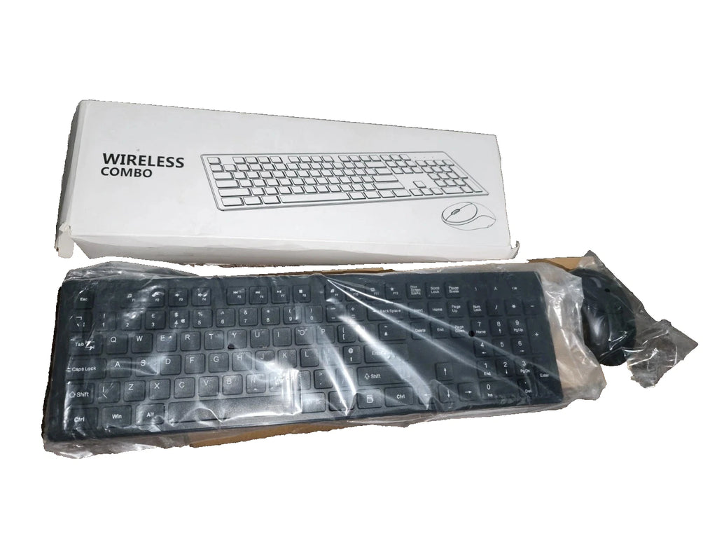 Kabellose Tastatur und Maus Set 2.4GHz Wireless Combo Tastatur Set Schwarz Neu